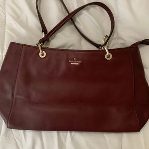 Kate Spade Aubergine Tote Bag w/gold chain